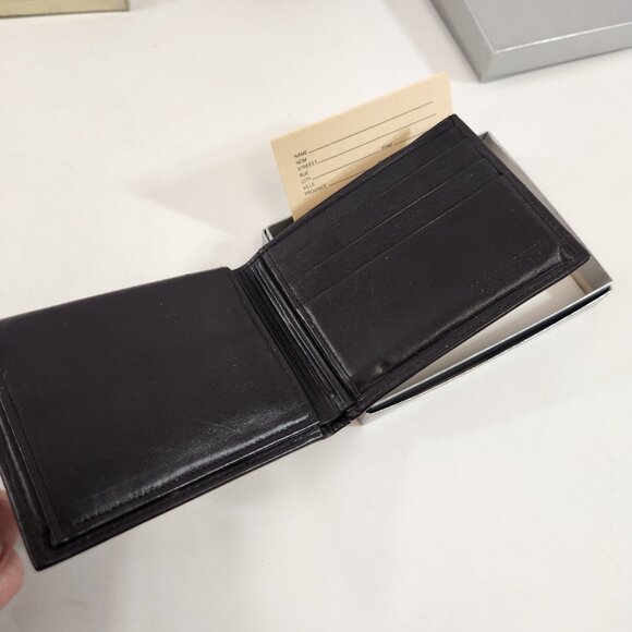 Vintage Leather Wallet Bundle Buxton Fina Brown & Black - Picture 13 of 16